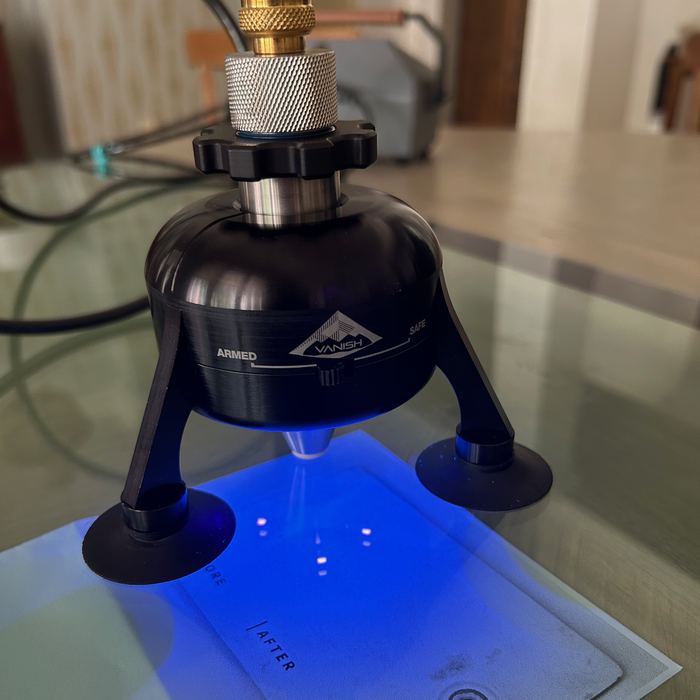 UV light curing the resin